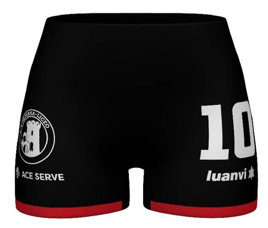 Imagen de 1ª MALLA CORTA FEM. ROJA NEGRO-ROJO